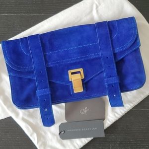 Proenza Schouler PS1 Pochette Clutch Suede Cobalt